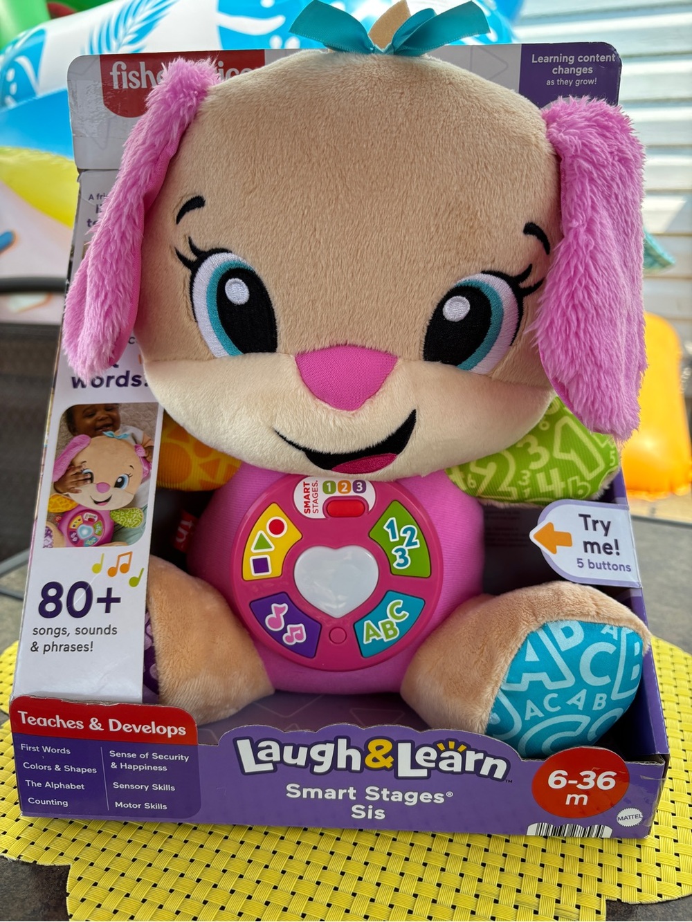 Fisher-Price Pink & Tan Laugh & Learn Smart Stages Sis Plush Puppy